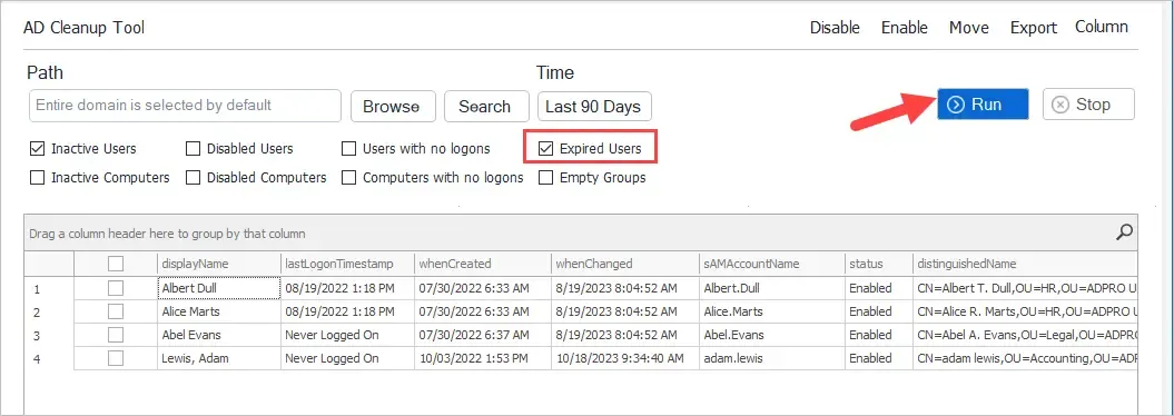 find expired ad users toolkit