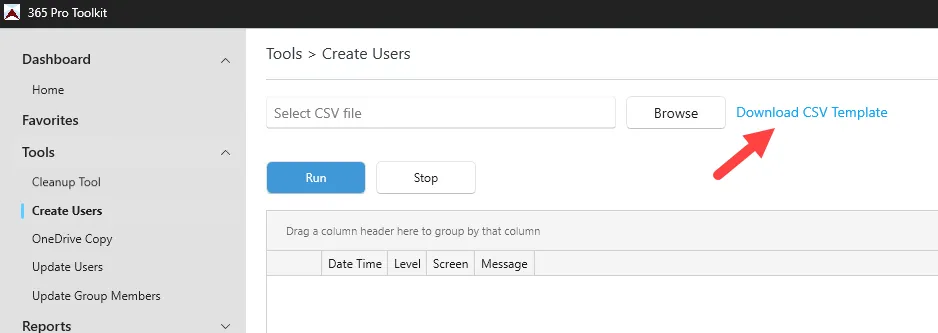 download csv file