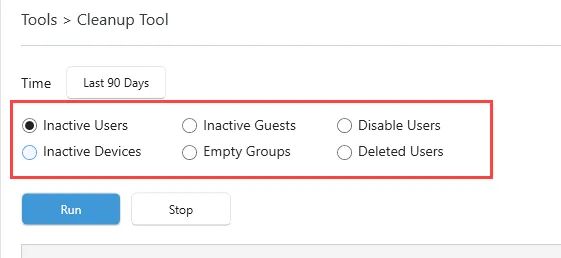 select inactive users or devices