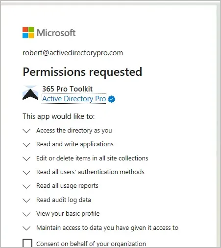 permissions requested