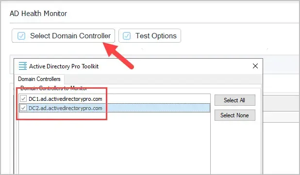 select domain controlers