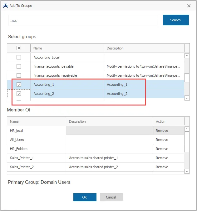 select groups