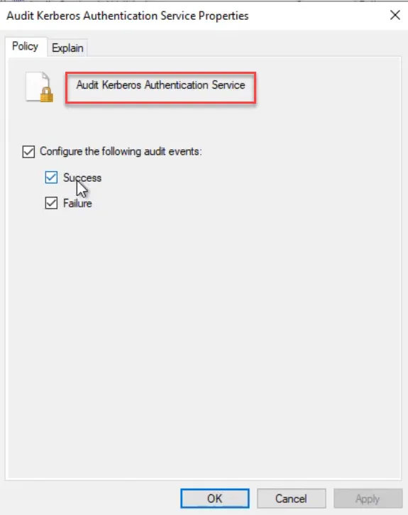 audit kerberos authentication