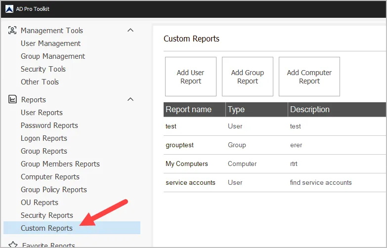 custom reports