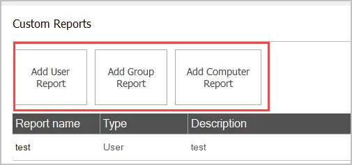 custom reports click add button