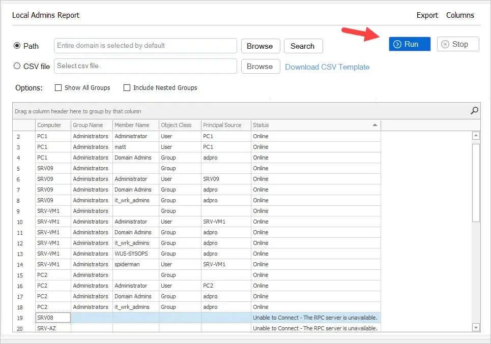 select object path