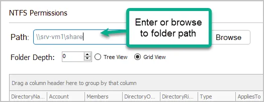 enter folder path