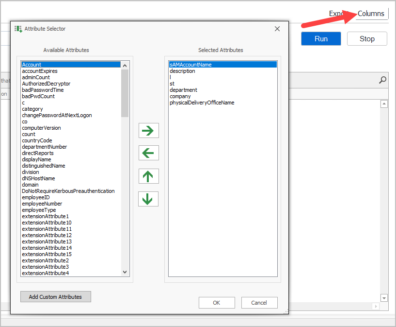 select columns